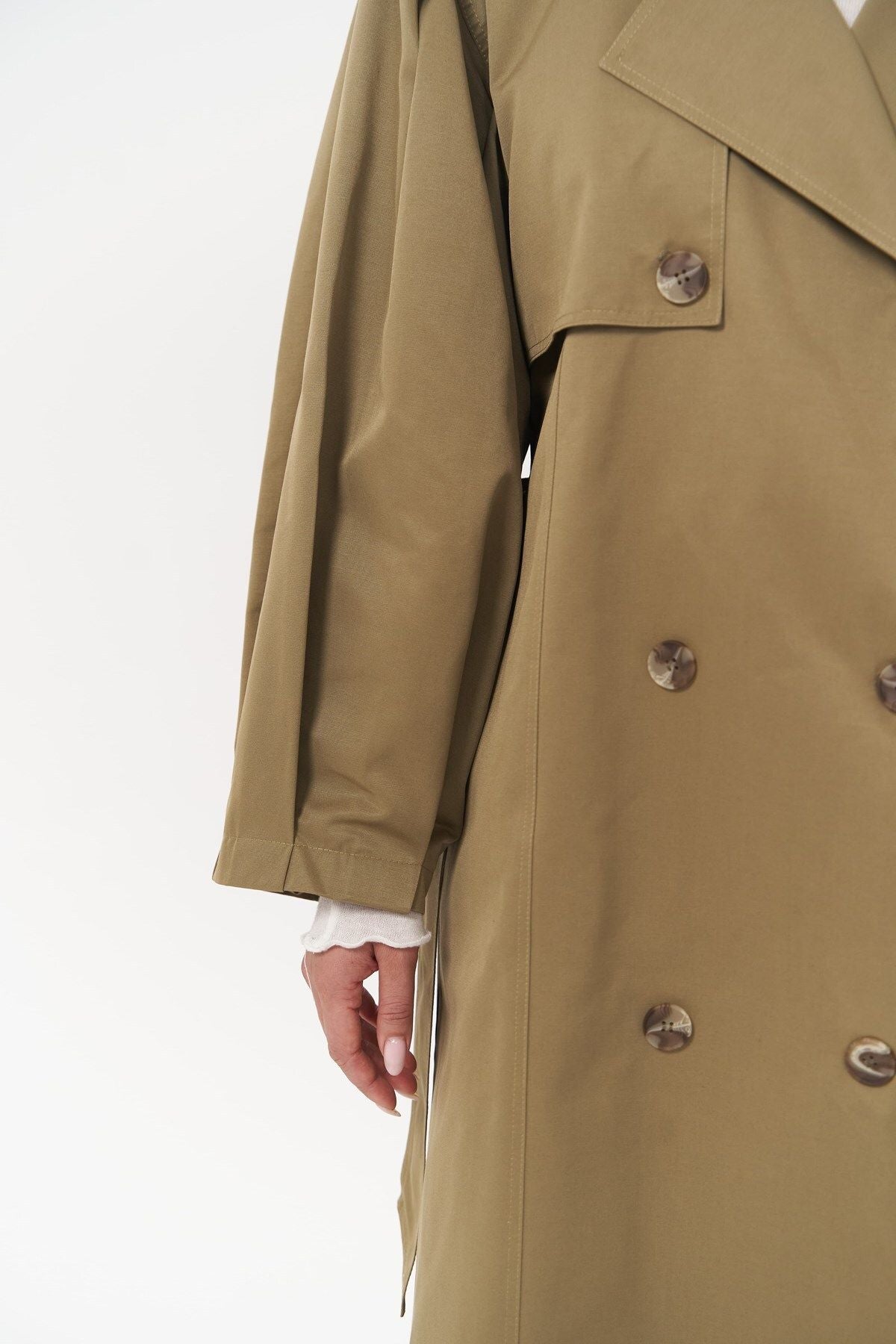 Aubree Haki Oversize trench coat
