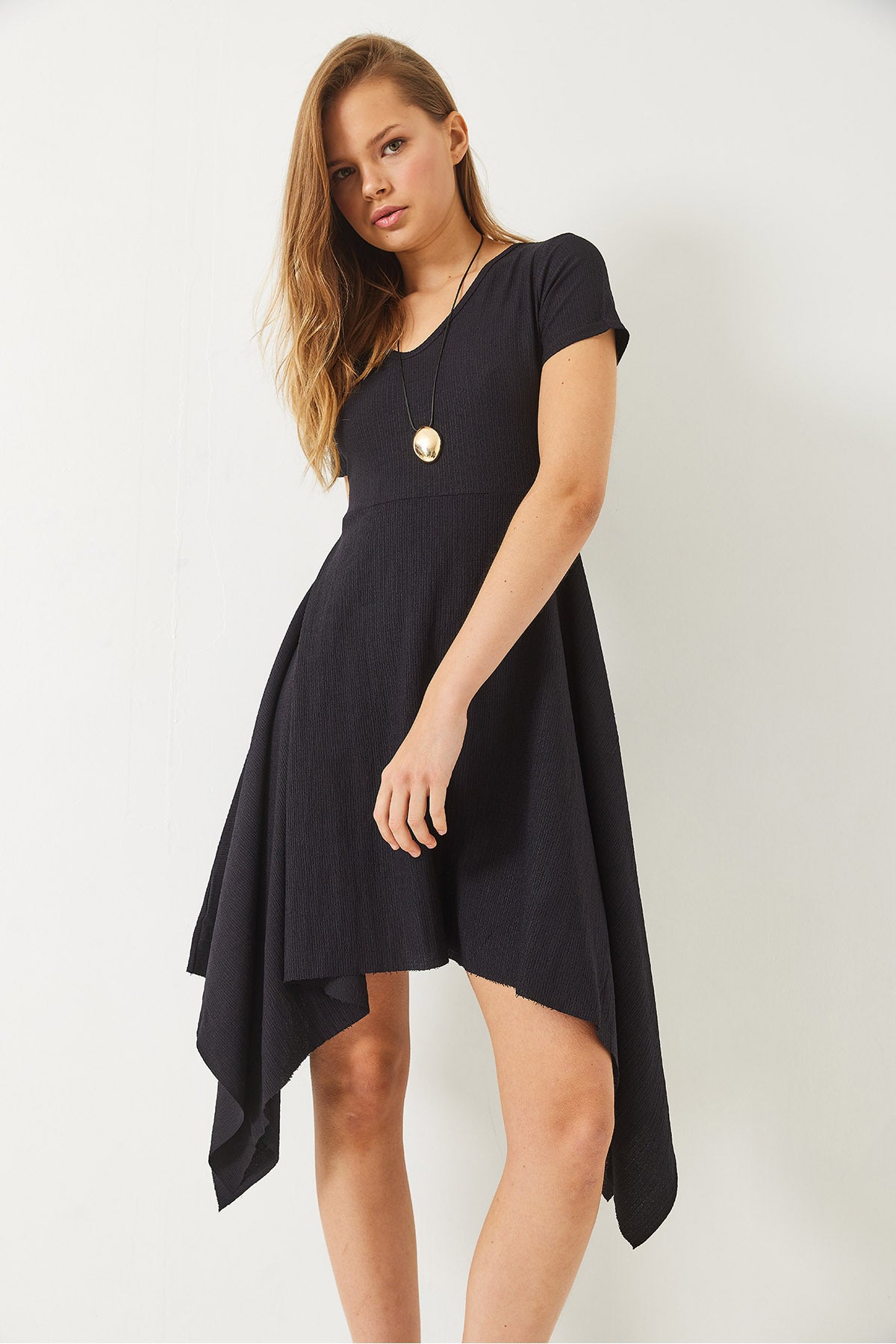 Women's Asymmetrical Cut Short Sleeve V-Neck Wrap Dress 60261560