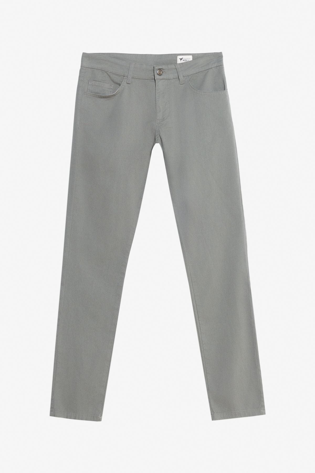 Men's Khaki Cotton Slim Fit Narrow Cut 5 Pocket Flexible Casual Pants