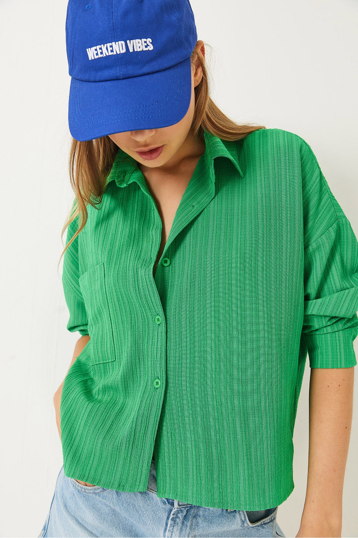 Women's Single Pocket Long Sleeve Casual Shirt 60261562