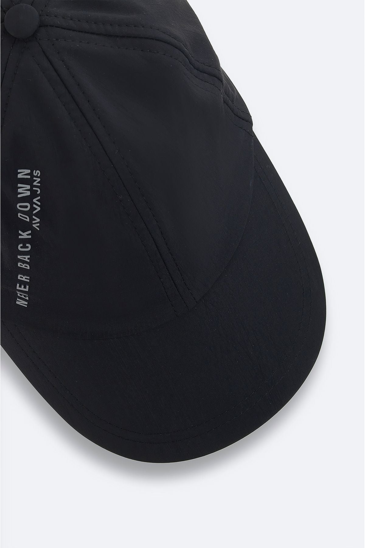 Men's black 100 %cotton front slogan printed hat a41y9206