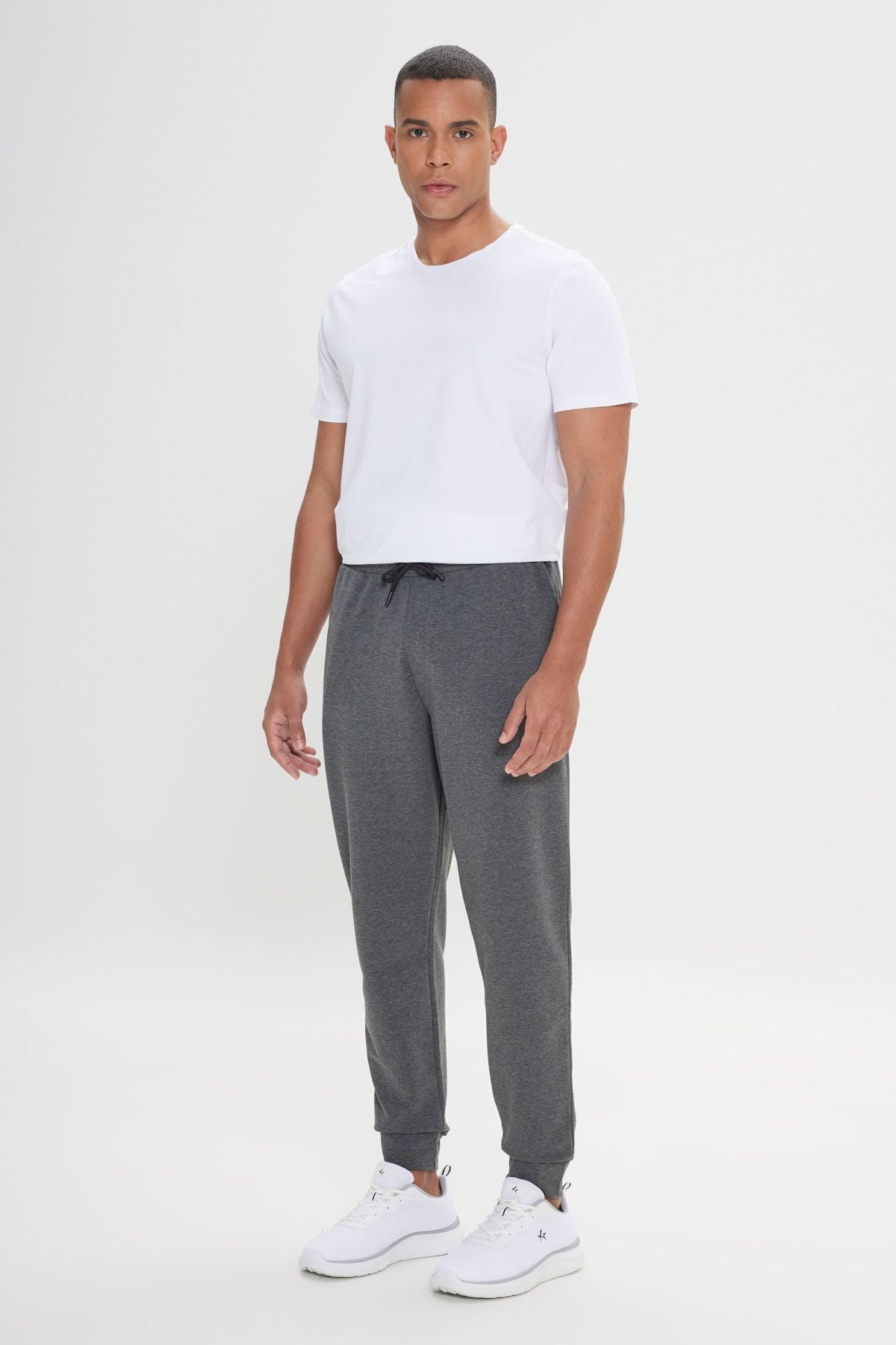 Men's anthracit-melanj standard fit normal cut waist and trotter with a tire comfortable sports tracksuit six