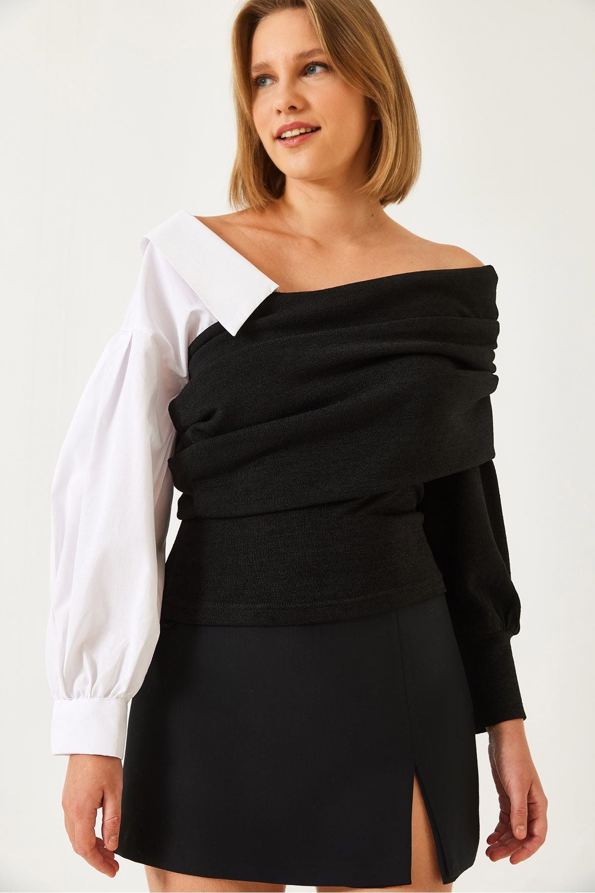 Women's Shirt Sleeve Design Knitwear Sweater 60261098