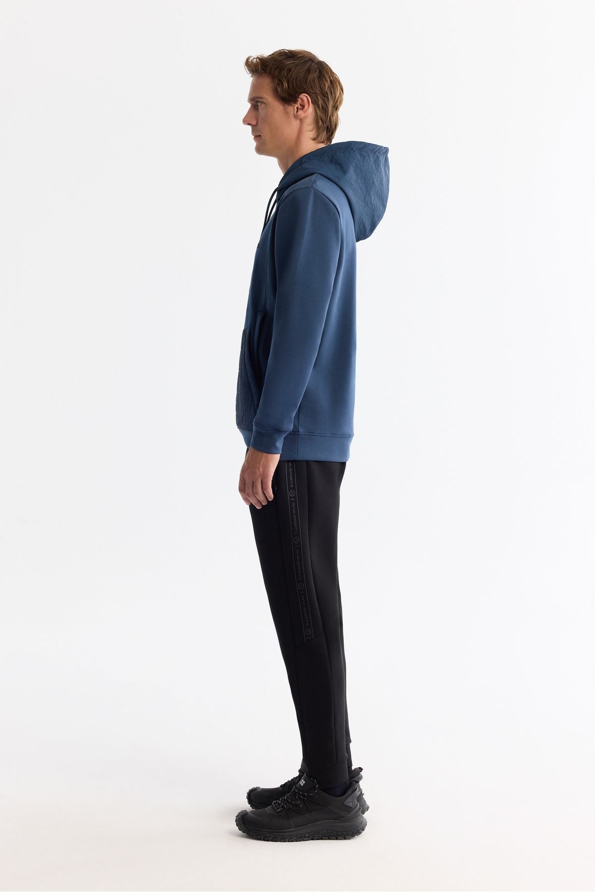 Male Indigo Hooded Elastan Sweatshirt A42y1262