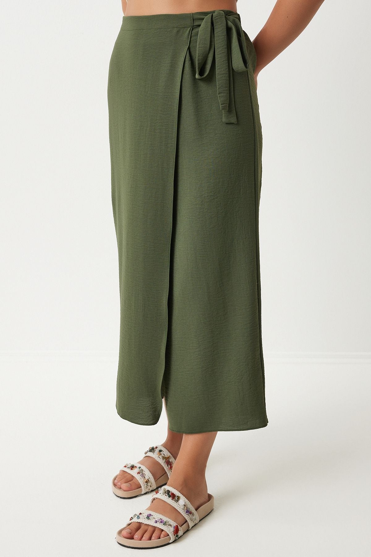 Woman Khaki Skirt -Looking Ayrrin Shalwar Pants DE00033