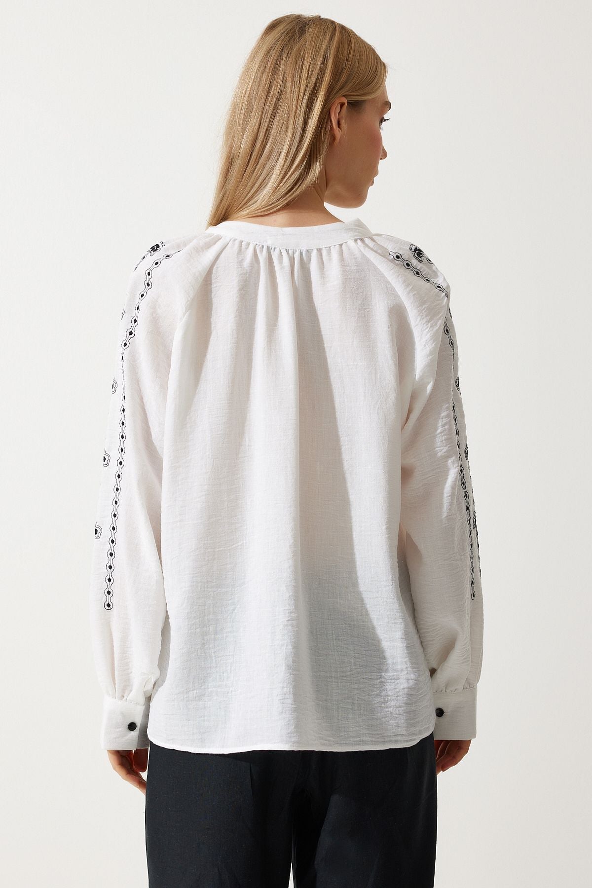 Female Ecru Embroidery Oversize