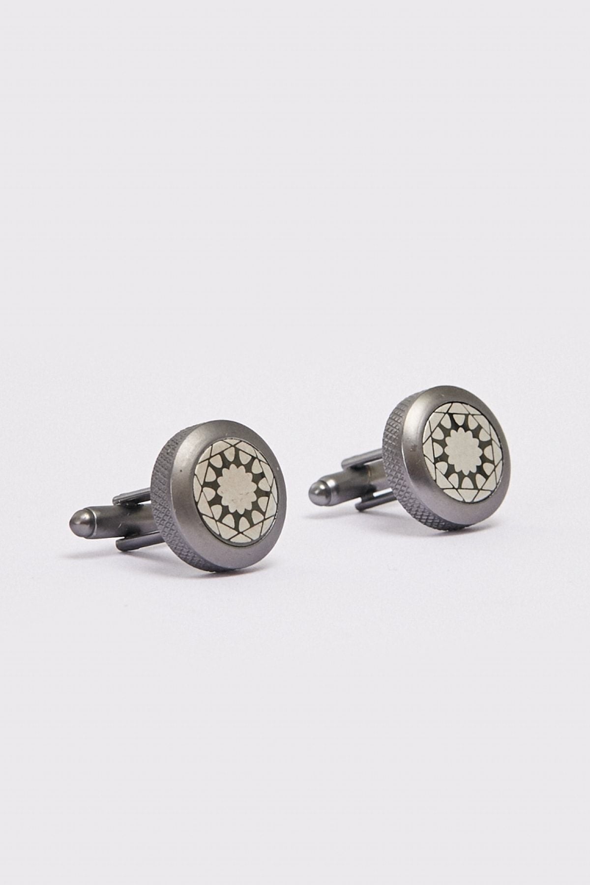 Men's Gray 100 %Metal Cufflinks