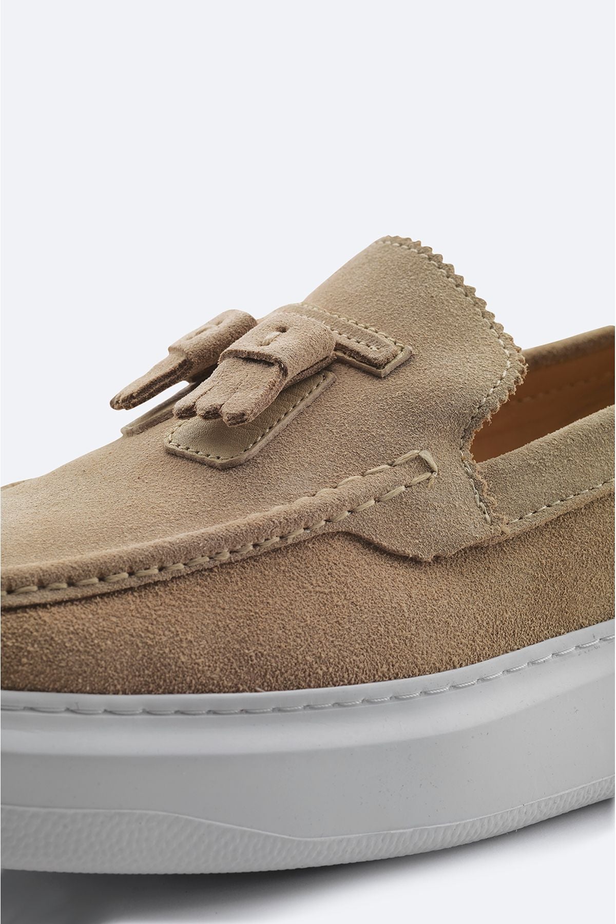 Men's Beige 100 %Süet Leather Macosene Shoes A41y8029