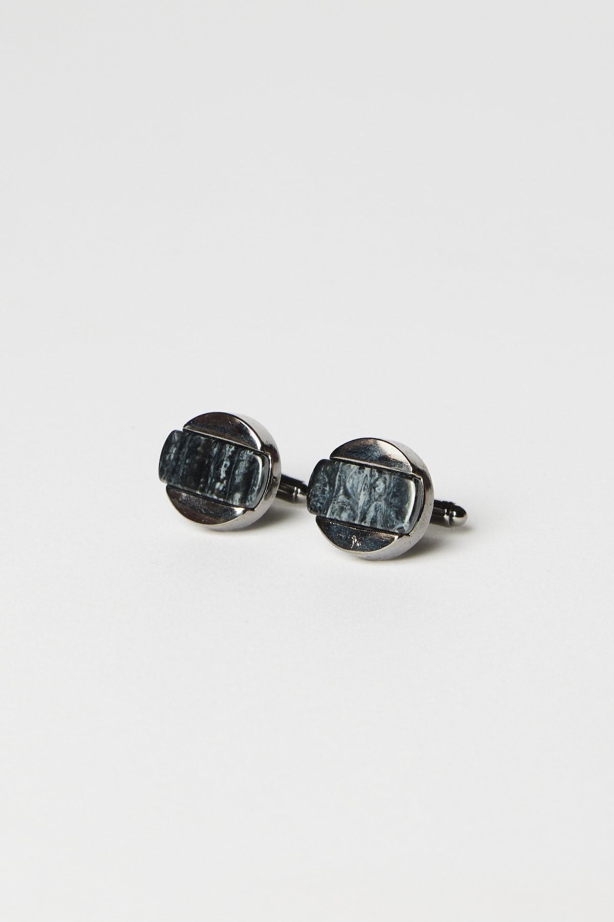 Men's Gray Metal Cufflink