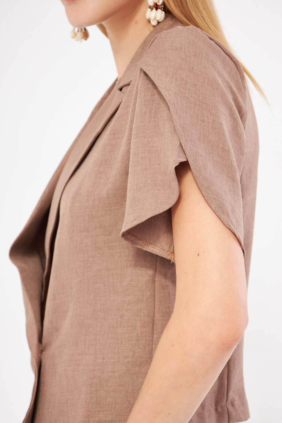 WOMEN DARK MISSING MALL SPRING DETAILED CROP SHORT SOLD JACKET ARM-24Y001048