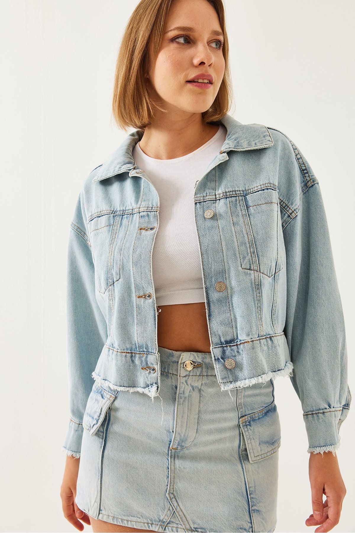 Women's End Tassel Detail Crop denim jacket 2209 60351170