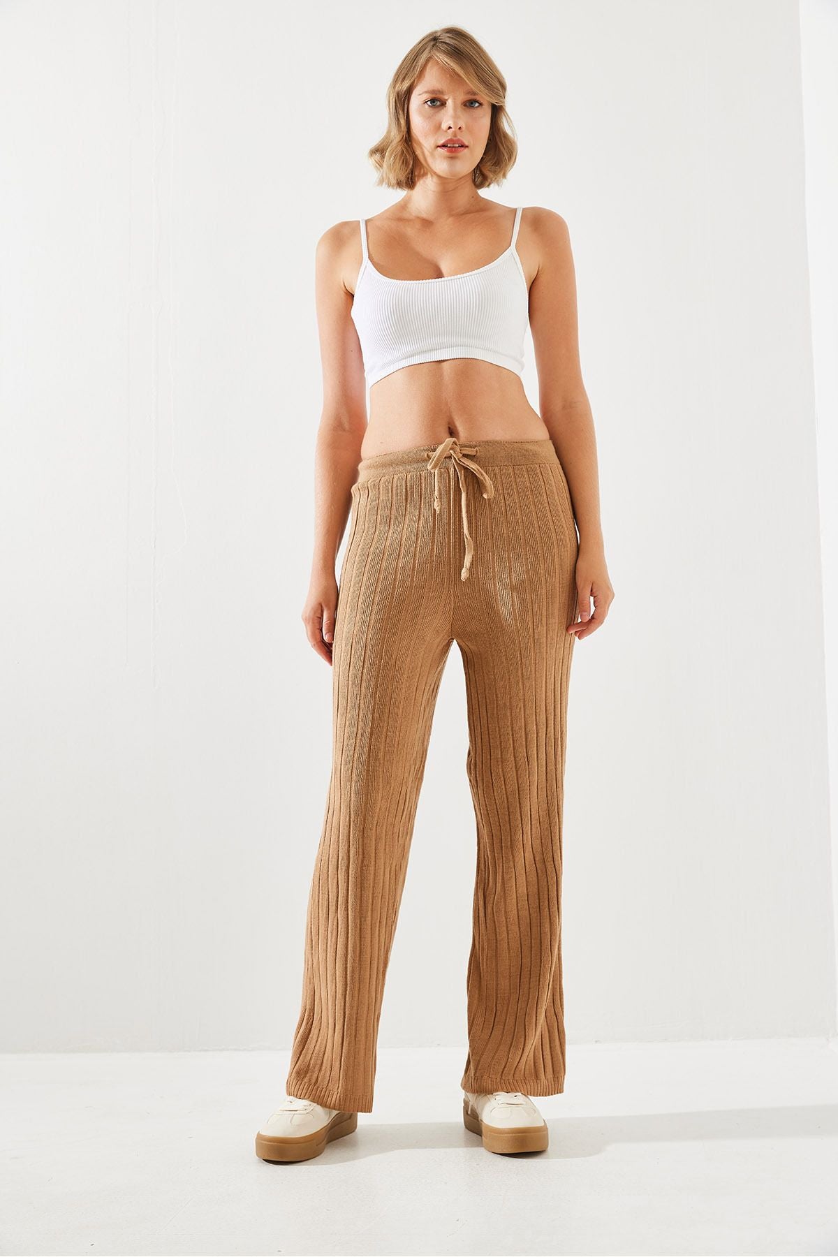 Women's waist rubber palazzo pants 20223118