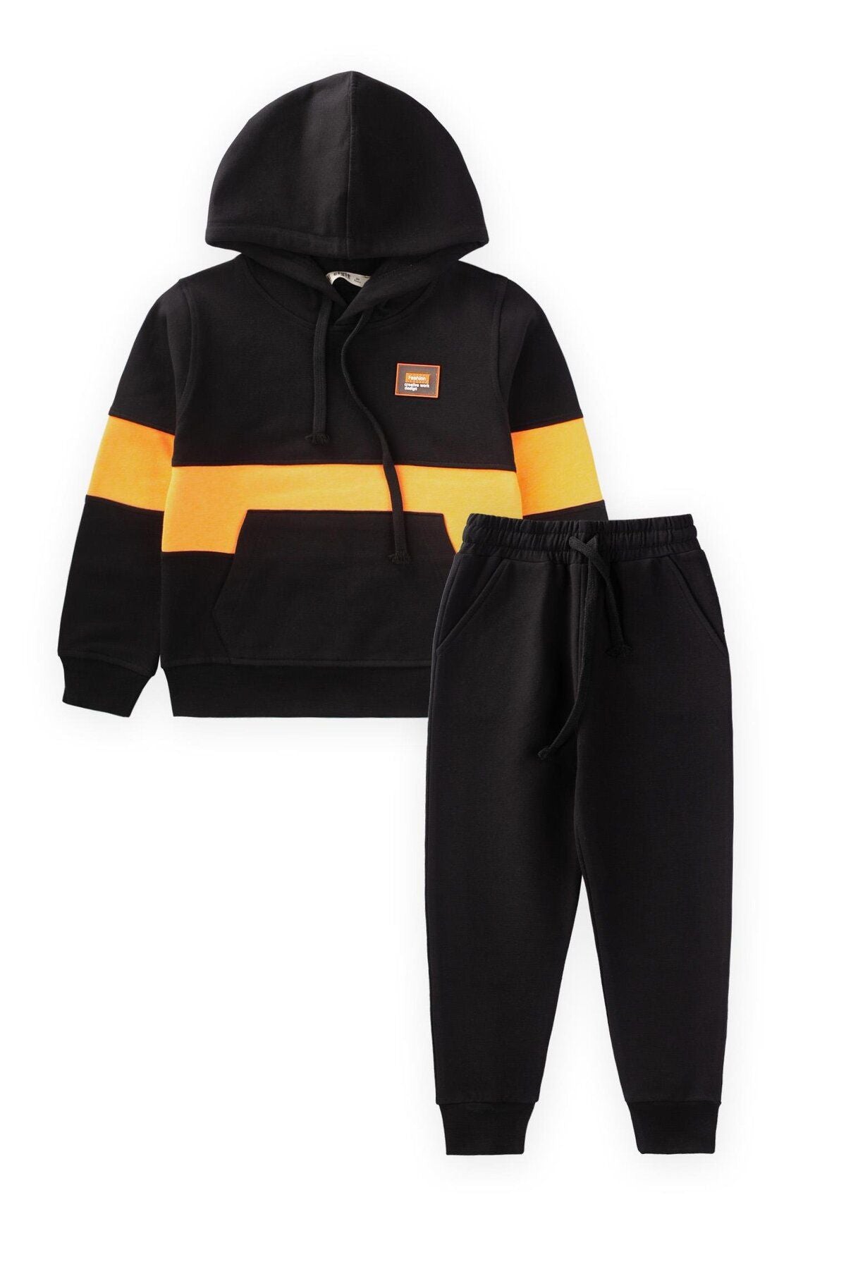 Sweatshirt team with garnish hooded 3-8 years black black