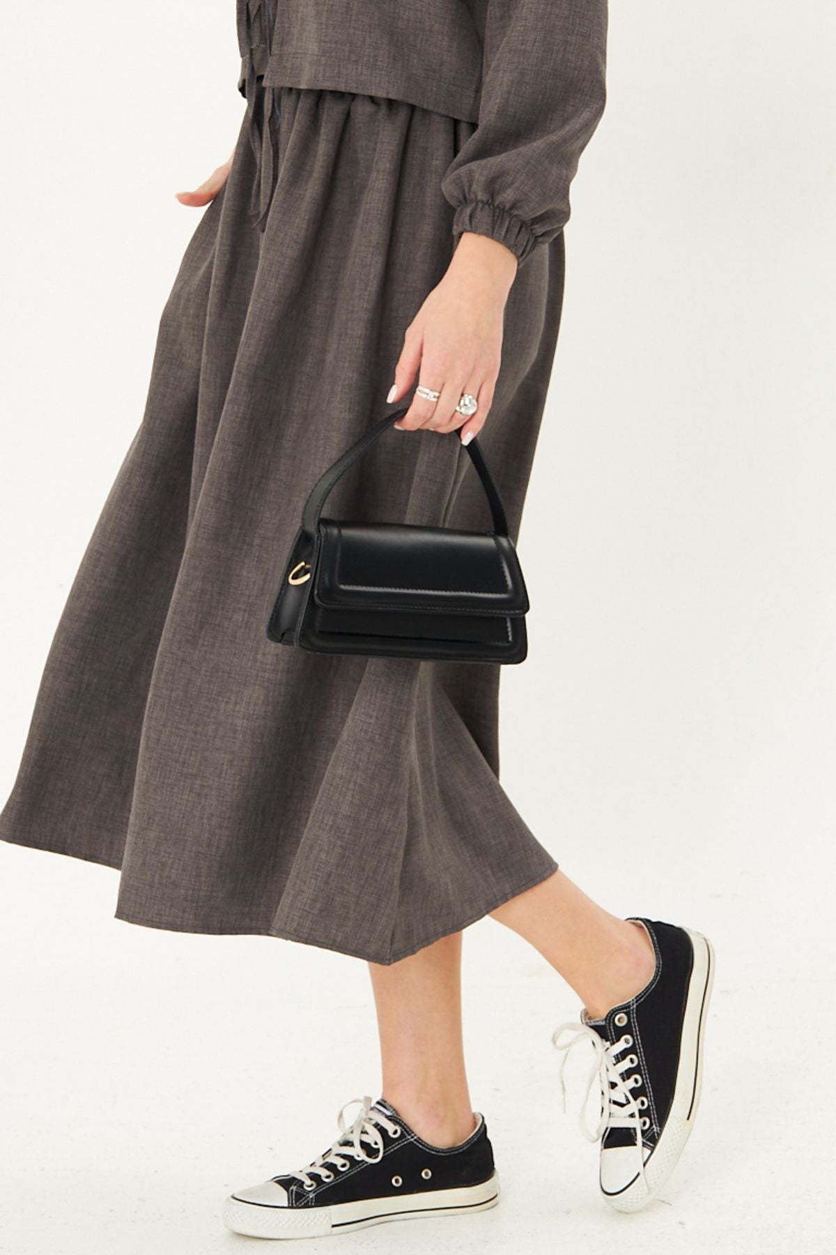 Female Midi Skirt with Midi Skirt with Waist Waist Tire Arm-25k001010