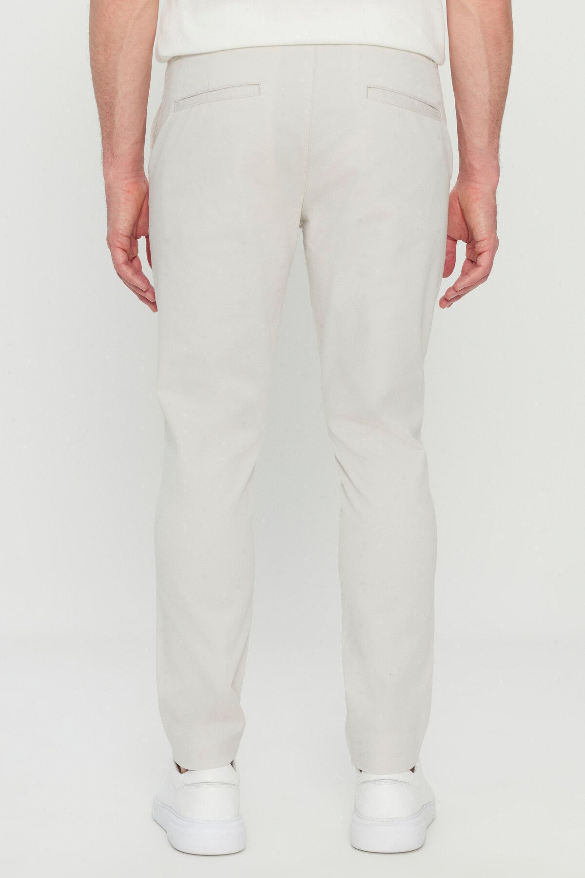 Men's Stone Cotton Slim Fit Narrow Cutting Side Pocket Flexible Casual Pants