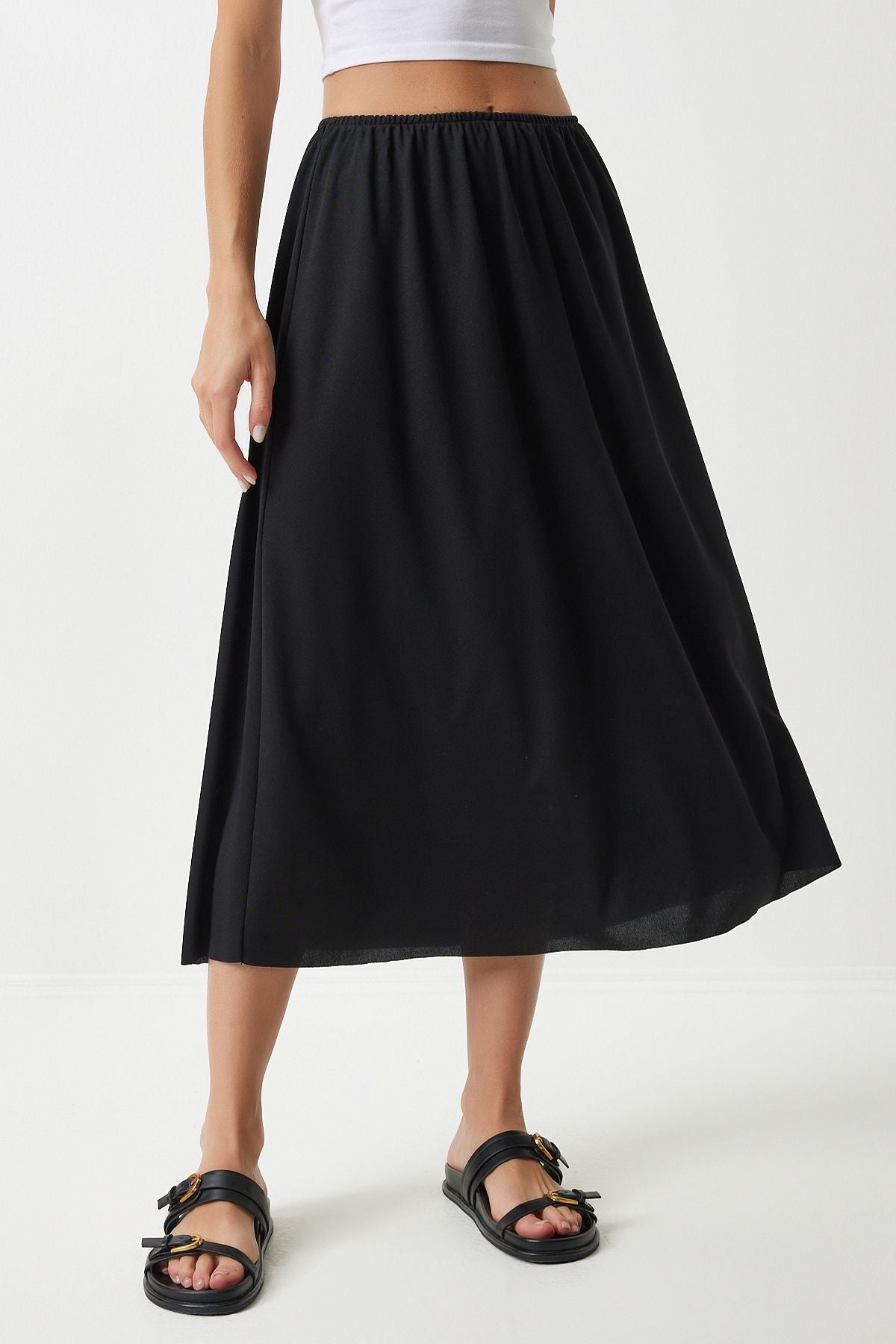 Female Black Waist Lining Skirt ZH00036