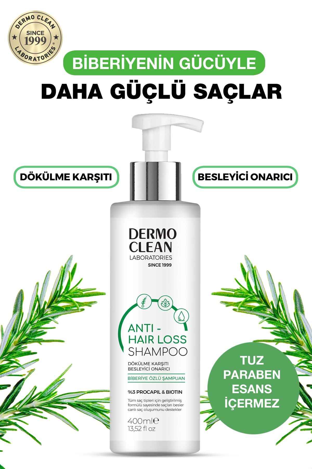 Rosemary Extract Shampoo, Anti -Sour Nourishing and Repair, ProCapil and Biotin 400 ml