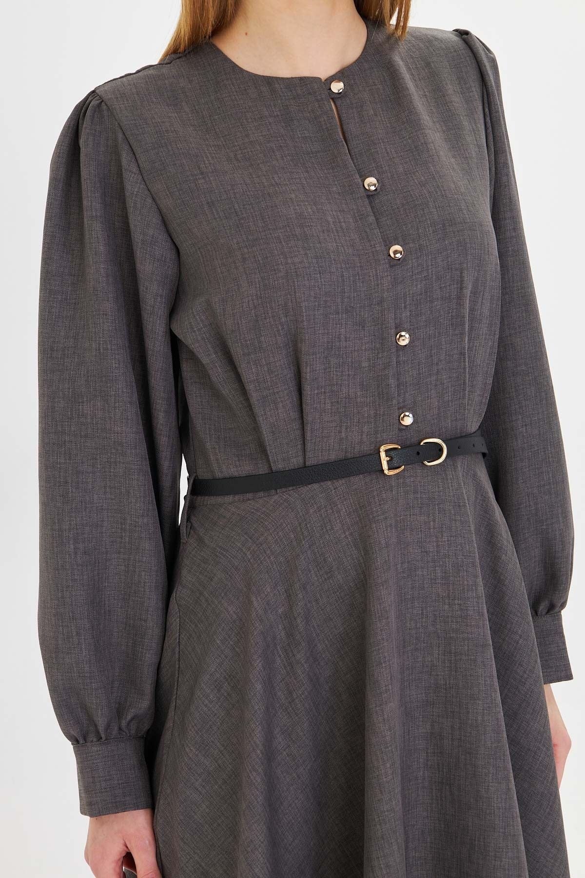 WOMEN SMOKED ZERO YARA ARD buttoned arms with headline arched arched dress ARM-25Y001006