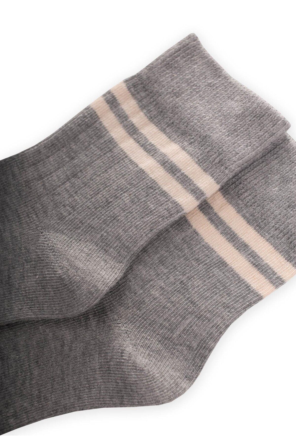 Raw striped socket 3-8 age gray melange