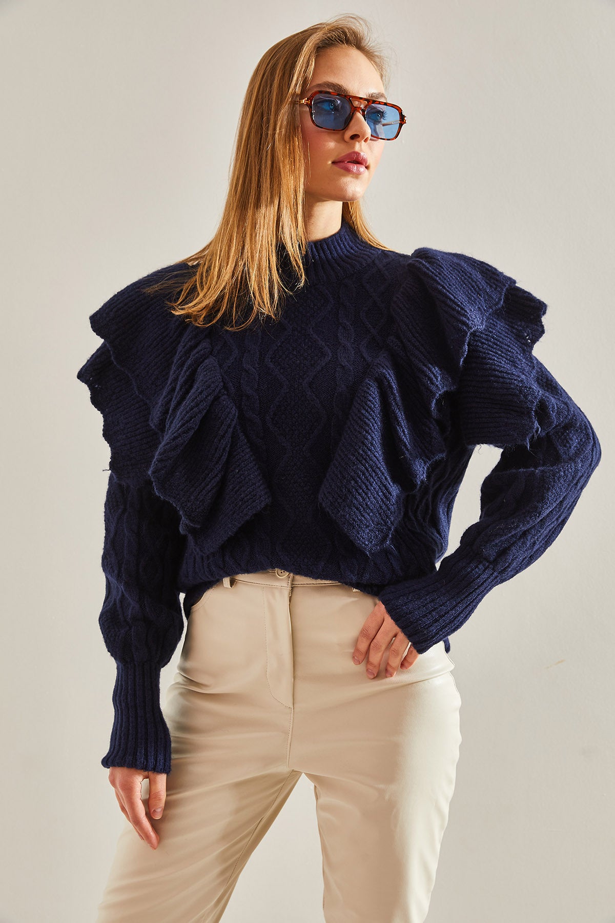 Women's Braided Openwork Knitwear Sweater 20234923