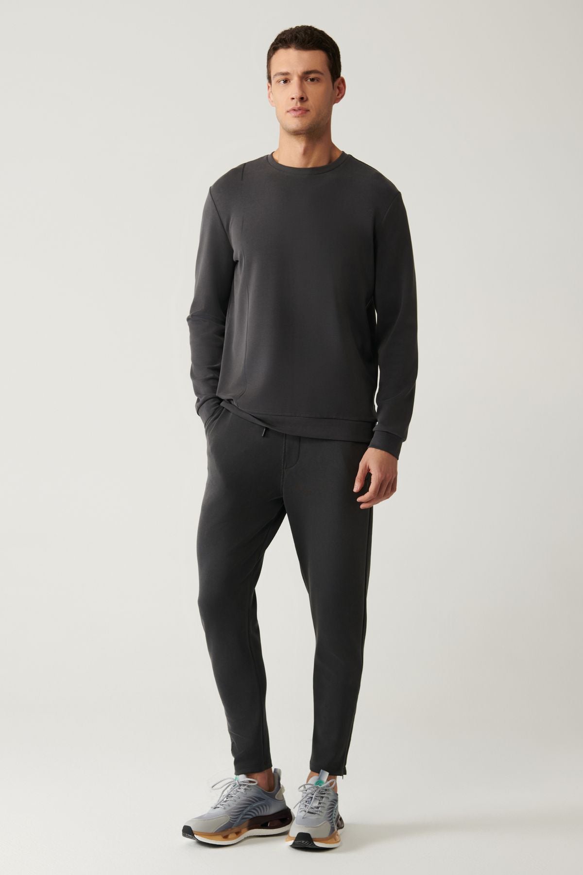 Men's anthracit Soft Touch Zipper Paçalı Paçalı Six A41y3401