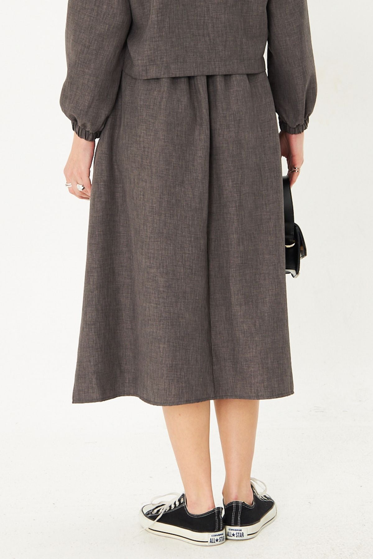 Female Midi Skirt with Midi Skirt with Waist Waist Tire Arm-25k001010