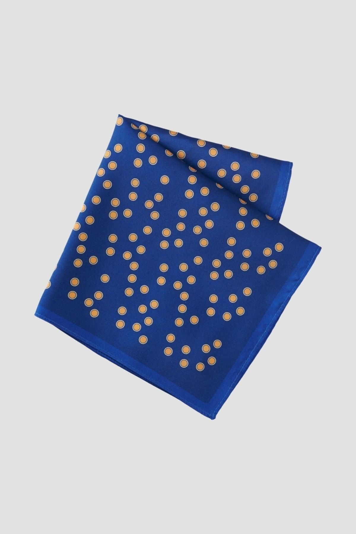 Men's navy blue-yellow patterned navy blue yellow classic handkerchief