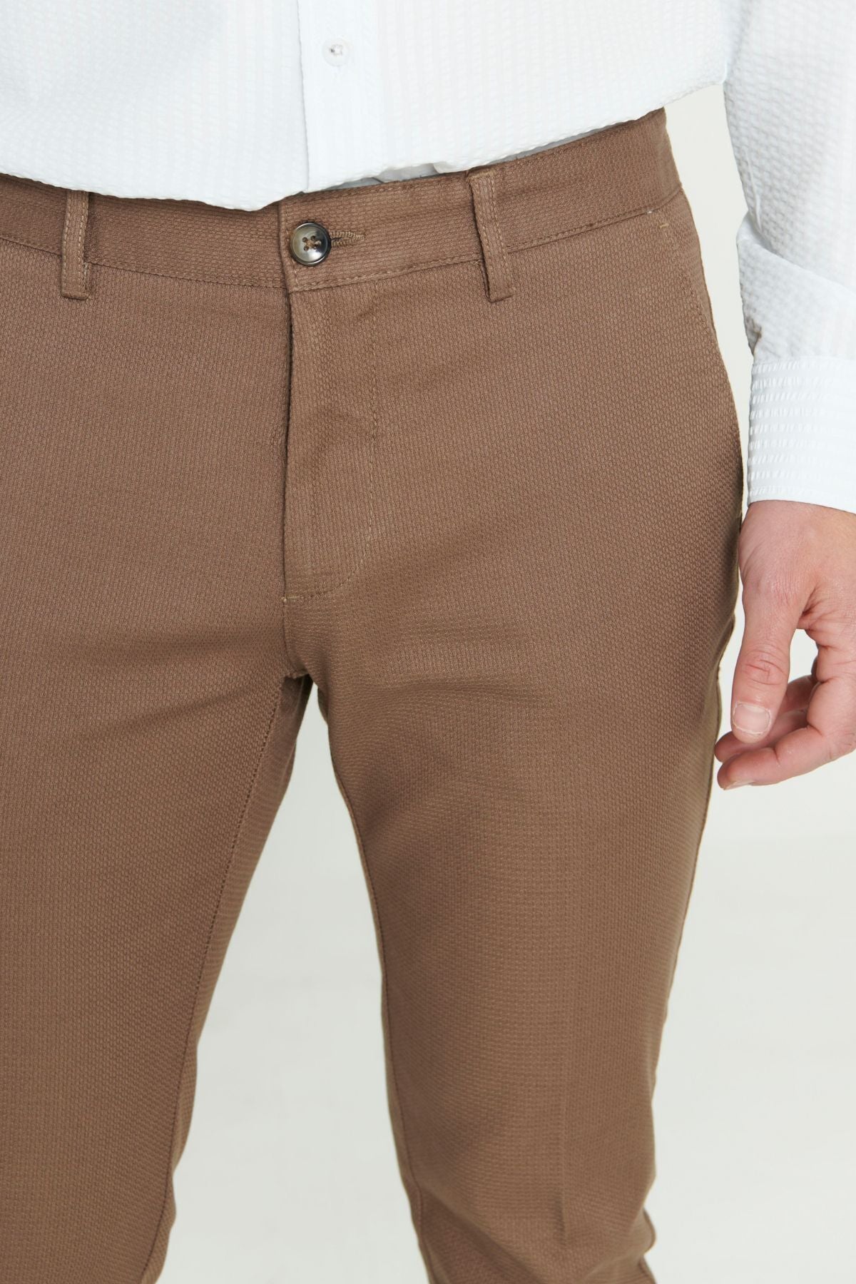 Men's Camel Slim Fit Narrow Cut Amelor Flexible Casual Pants