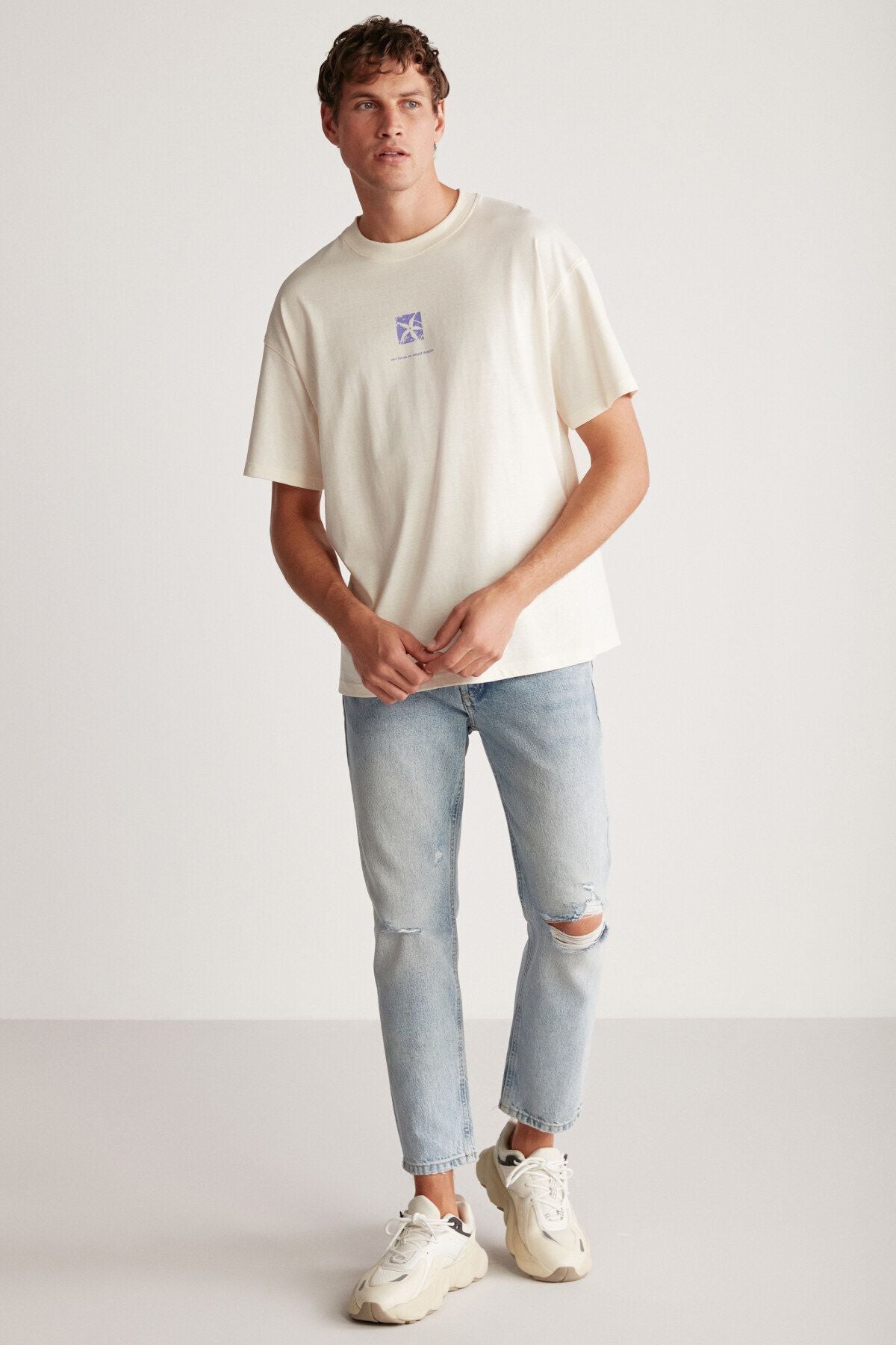 Quıncy regular vanilla single t-shirt