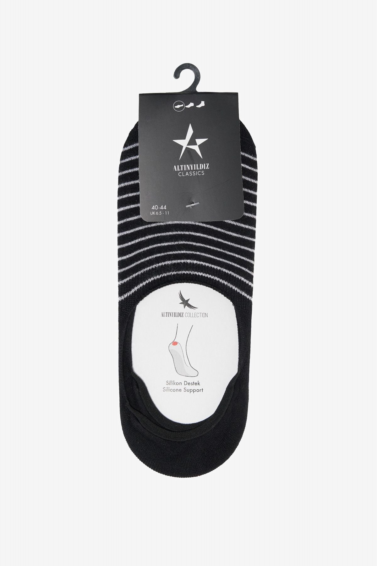 Men's black-and-white silicone supported single ballet socks