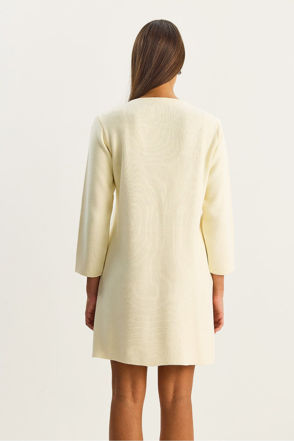 Women's Crew Neck Button Detailed Knitwear Dress 20247585