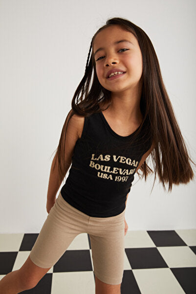 Hettygrm24030 O Neck Slim Fit Sleeveless Printed Black Set