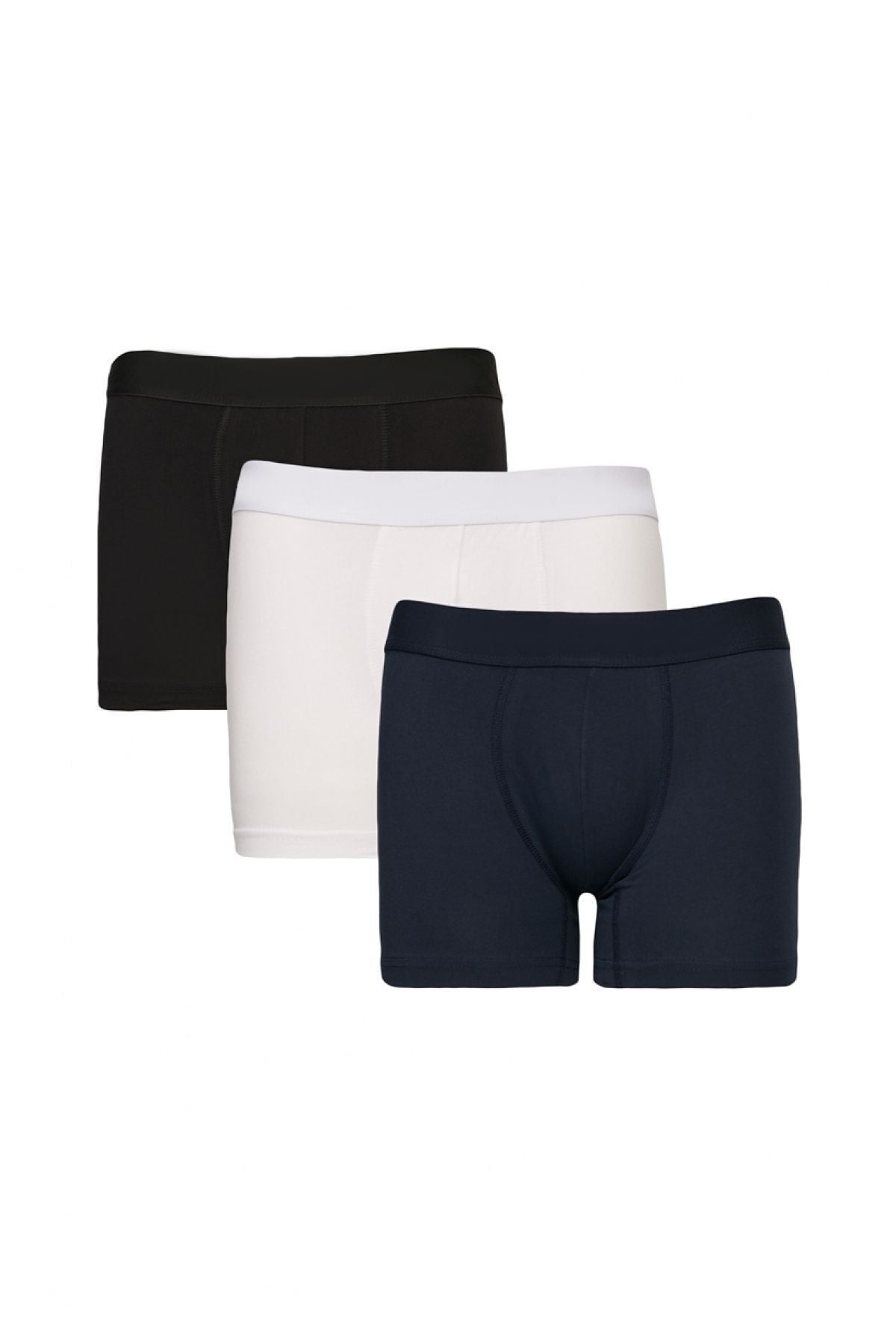 Men's White-Lacivert 3-Cotton Flexible Boxer Package