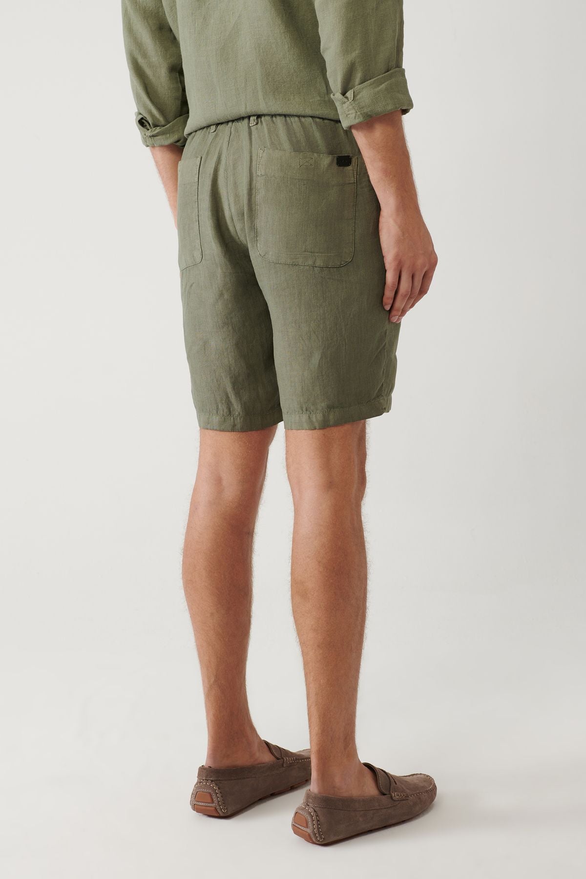 Male Khaki Waist Tire 100 %Keten Assos Short A41y3710