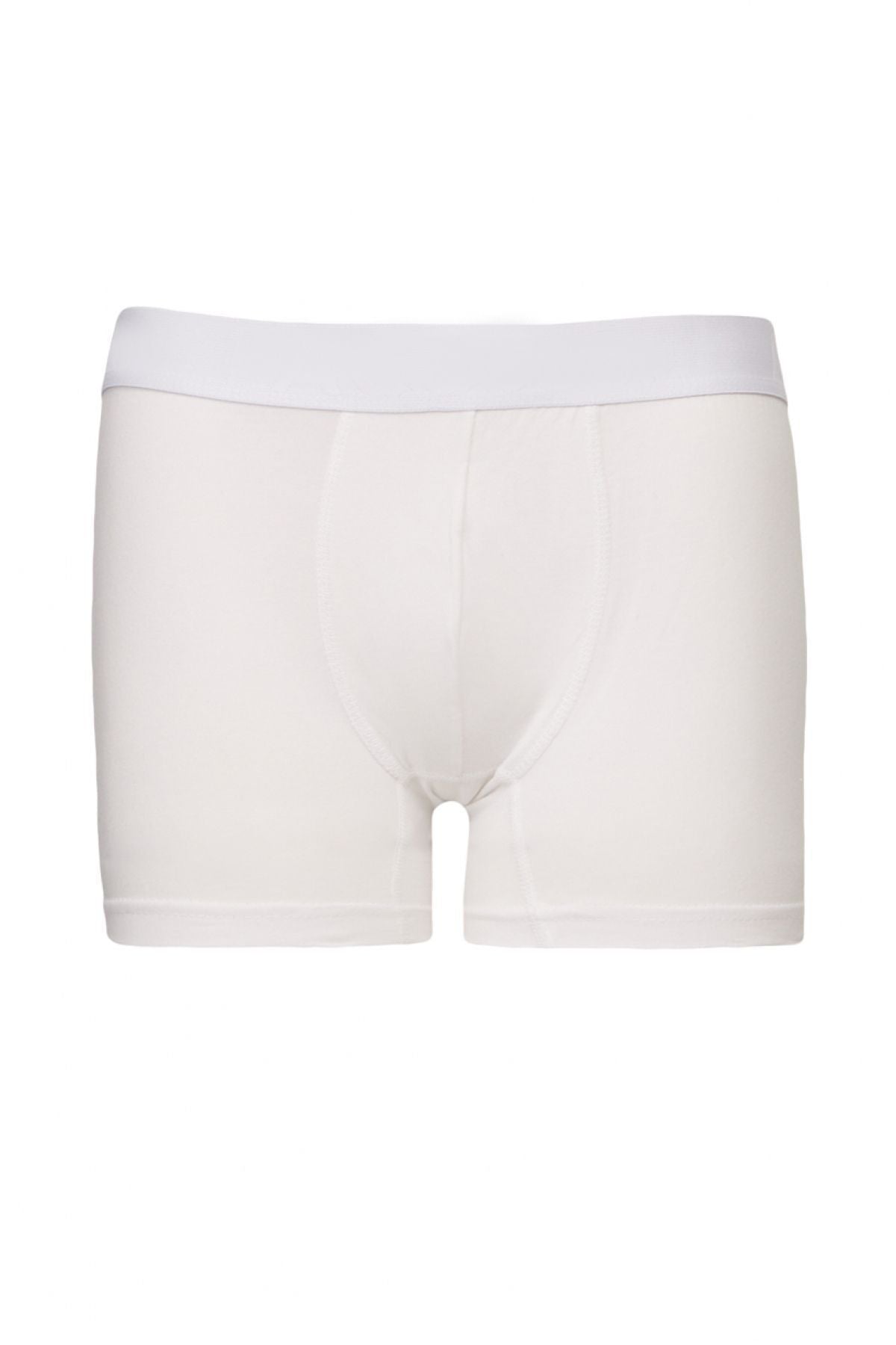 Men's White-Lacivert 3-Cotton Flexible Boxer Package