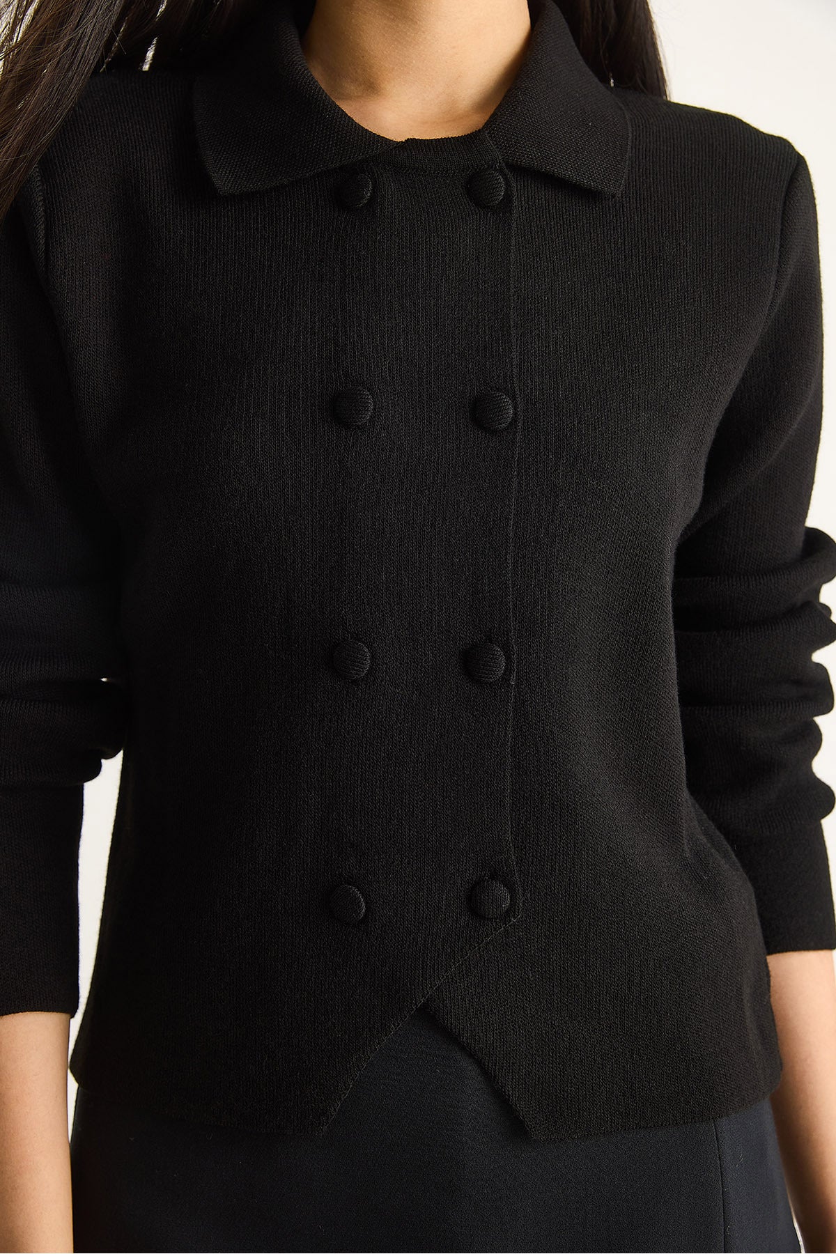 Women's Double Breasted Cardigan with Double Button Detail 20247590