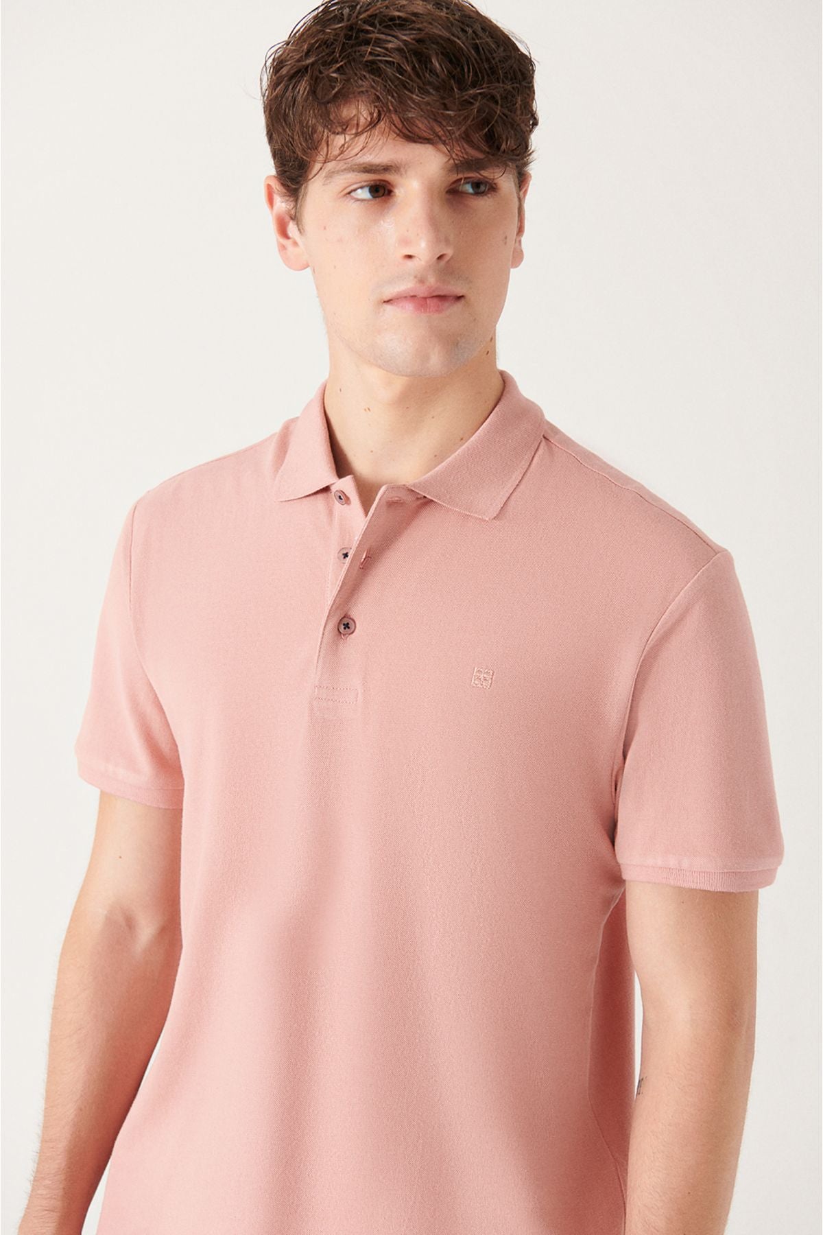 Men's Dusty Rose Polo Neck T-shirt 100% Cotton Cool Keeping Regular Fit E001004