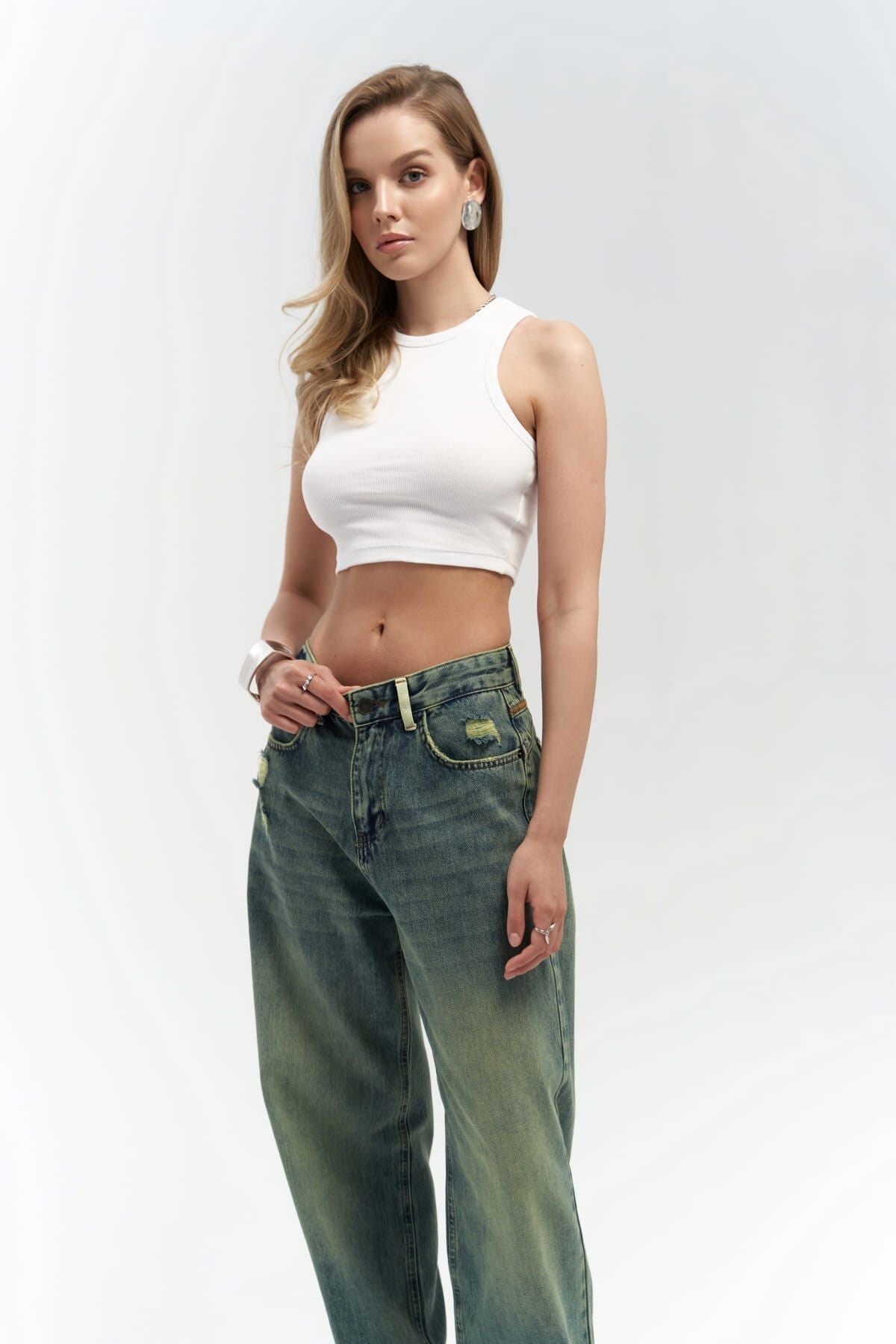 Blair Washed Green Jean Pants