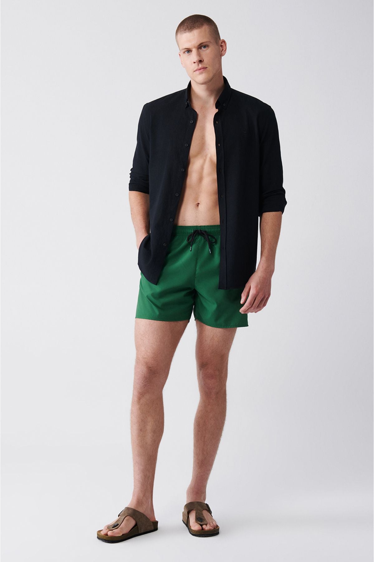 Men's Green Fast Drying Standard Size Mayo Sea Short E003801