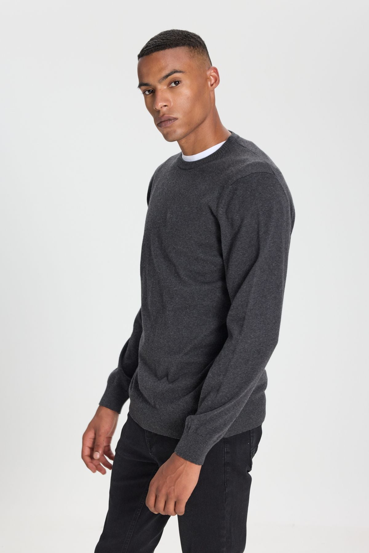 Men's anthracit-melanj cotton standard fit Normal Cut Normal Cycling Cyclos Knitwear Sweater