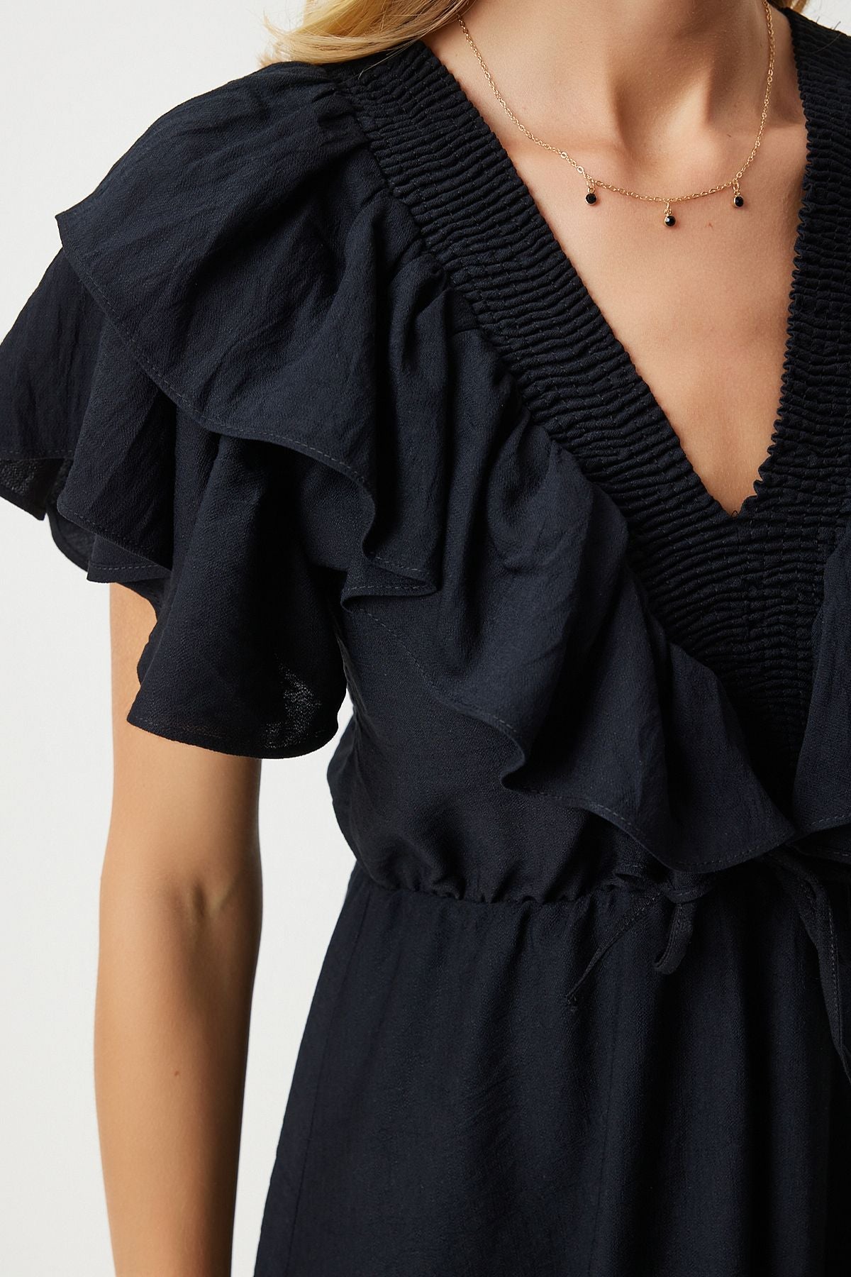 WOMEN'S BLACK SUMMER SUMMER Elastic Knitting Dress RV00196