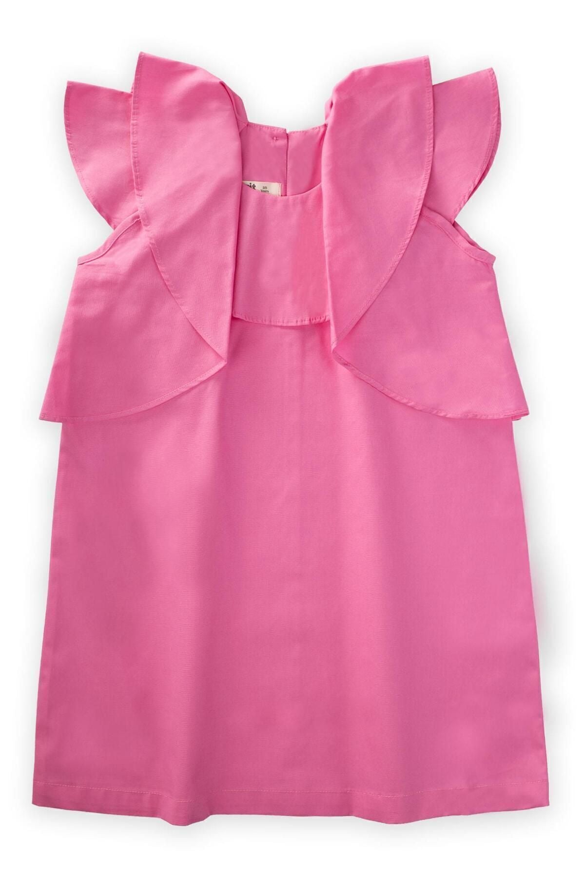 Volan poplin dress 2-7 years pink