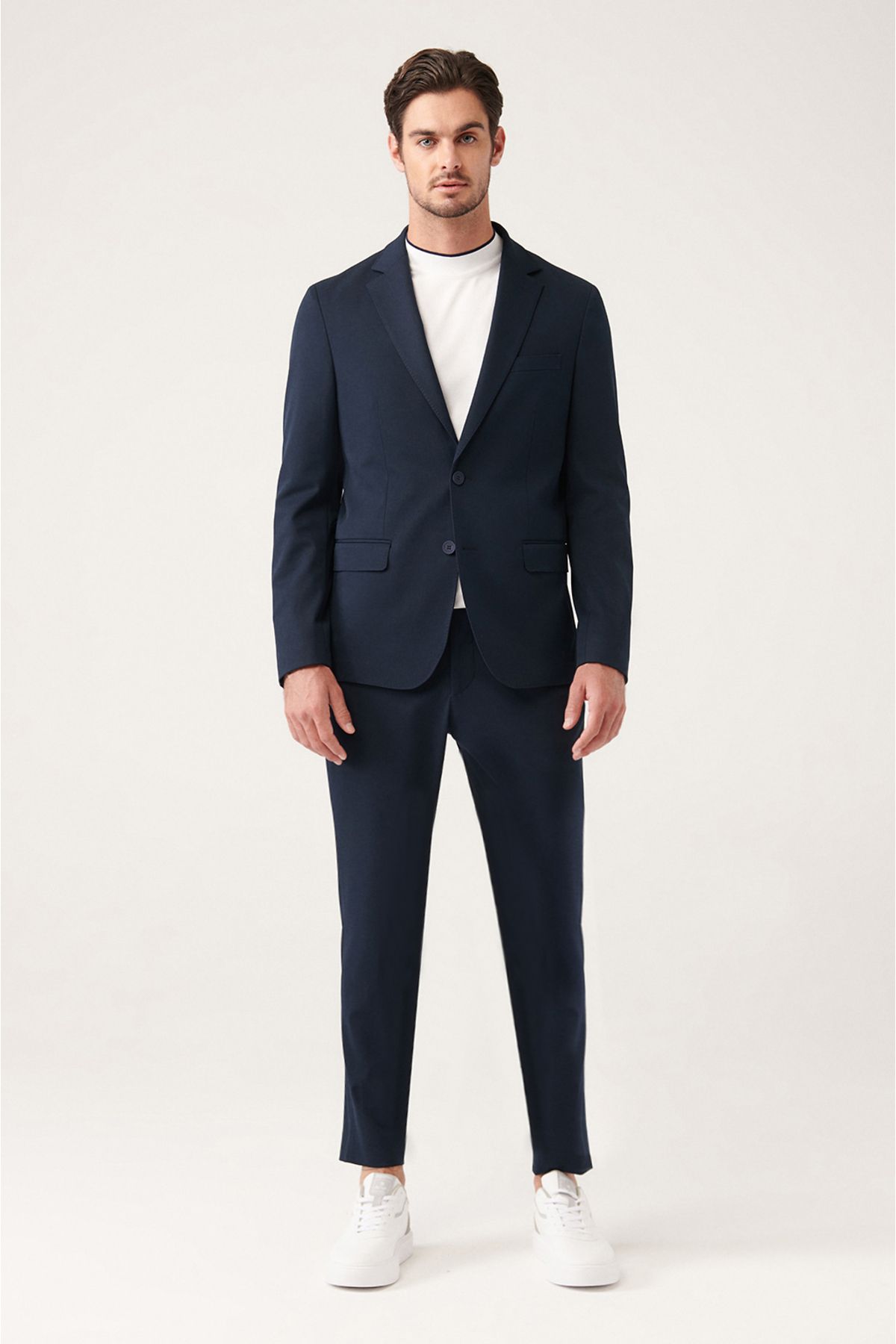 Men's Navy Blue Primer Bi-Stretch Double Slit Jacket A31y4000