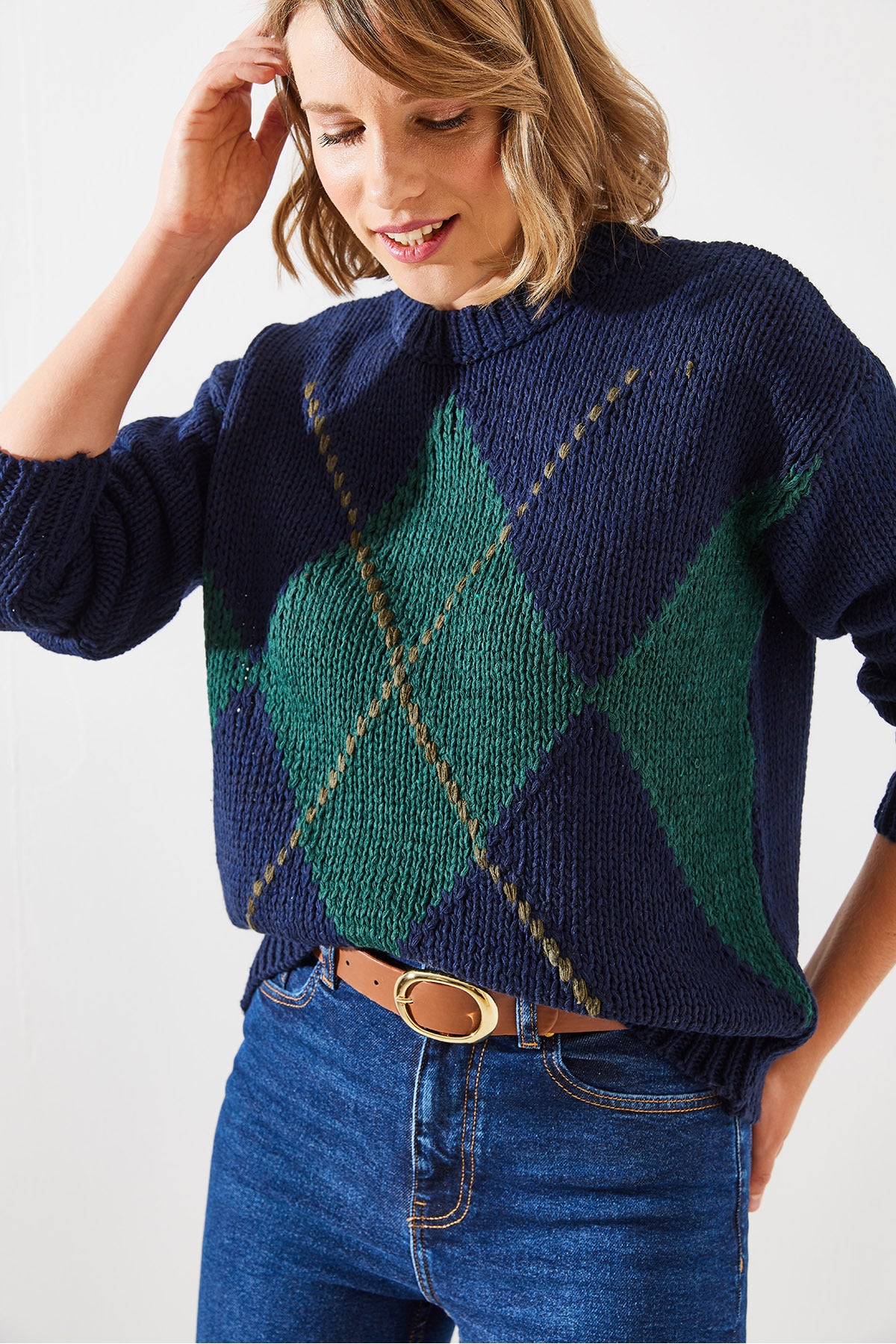 Women's Checkered Sweater 20246195