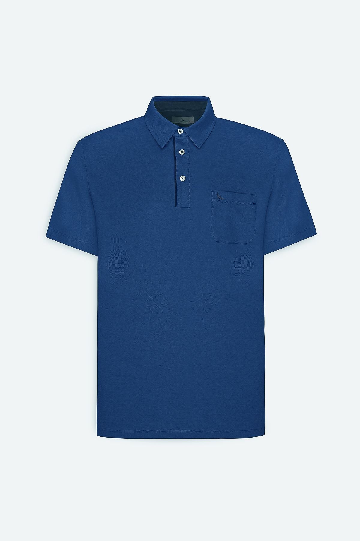 Men's Navy Blue Comfort Fit Casual Cut Polo Yaka Cotton Short Sleeve T -shirt