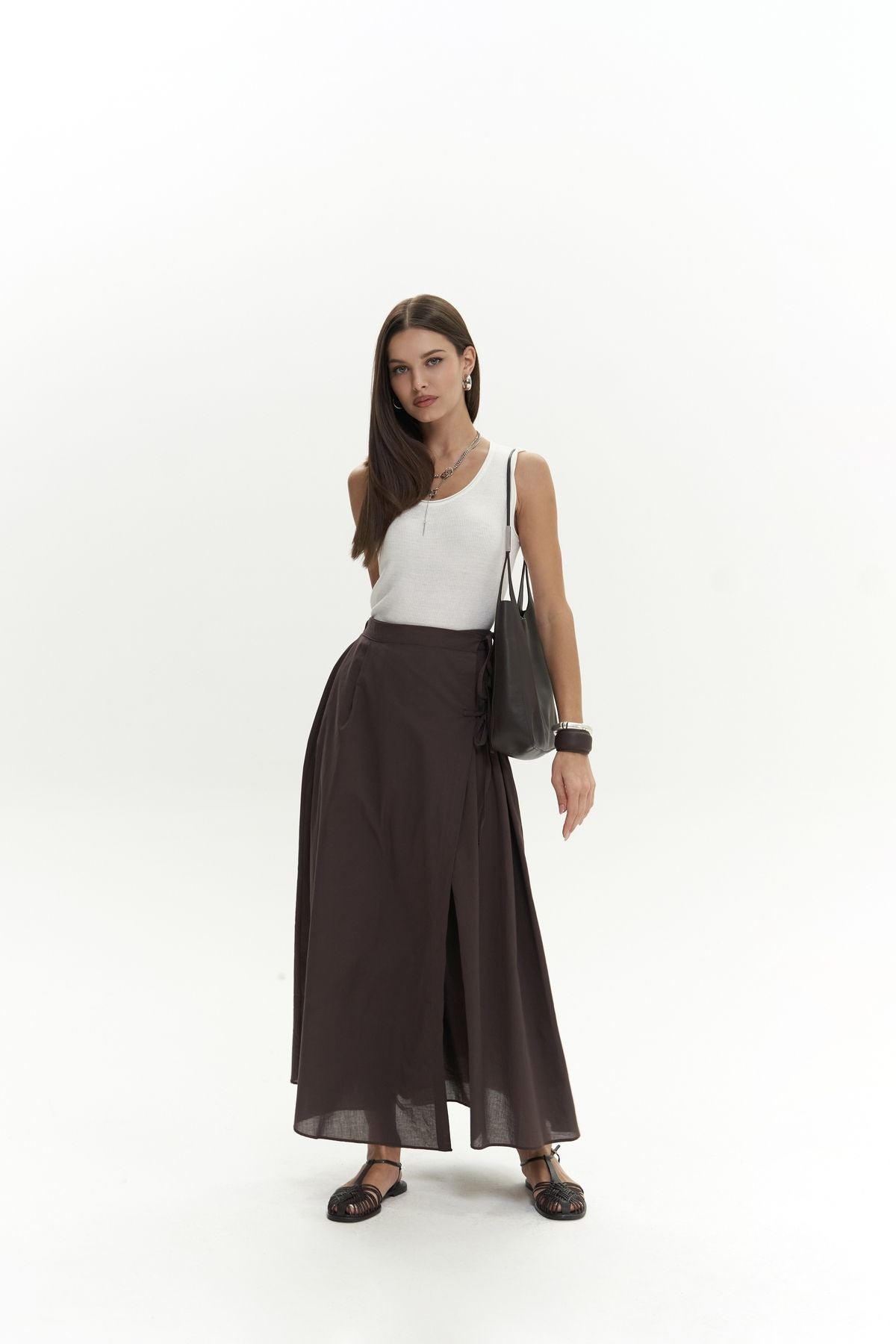 Aida Rope Detail Pleated Aida Skirt