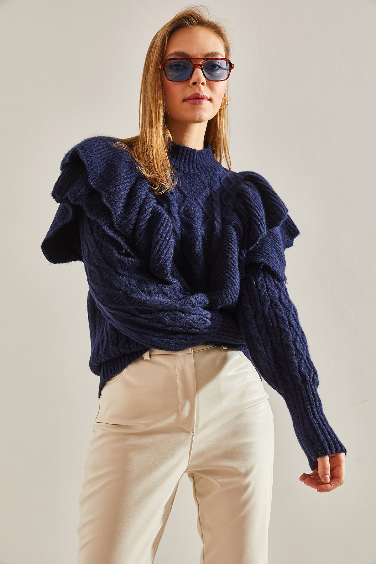 Women's Braided Openwork Knitwear Sweater 20234923