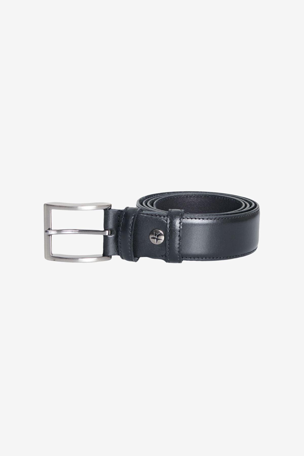 Men's black 100 %leather classic belt