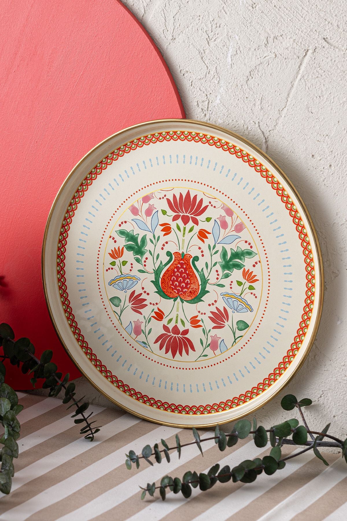 Pomegranate enamel service plate 26 cm