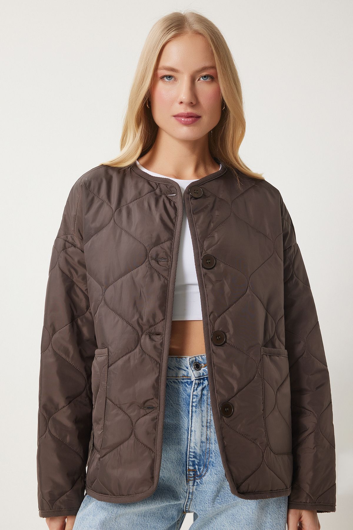 Women's Dark Brown Wide Cepone Jacket FN03395